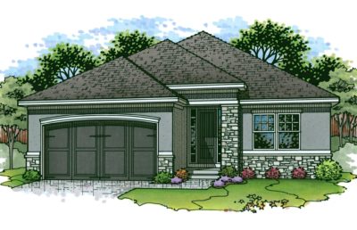 Bess Truman reverse 1.5-story villa floor plan elevation maintenance provided
