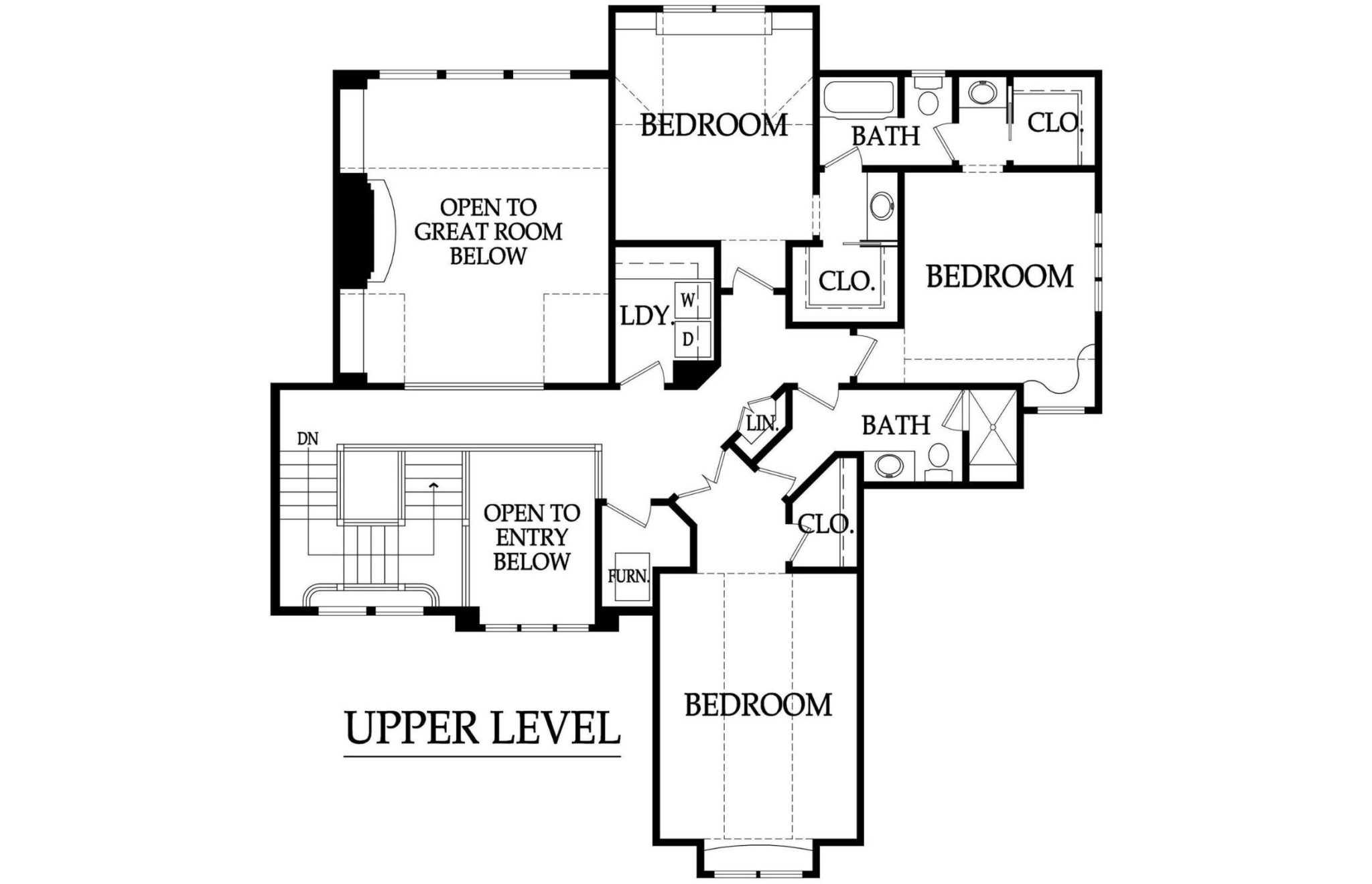 The Washington floor plan upper level.