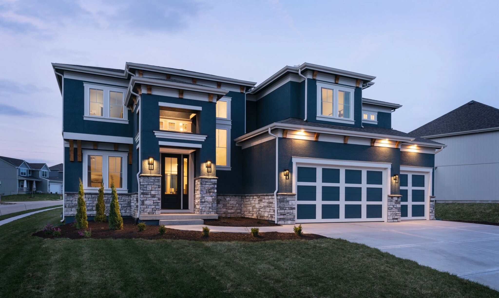 Kennedy 2-story floor plan with modern elevation by Patriot Homes