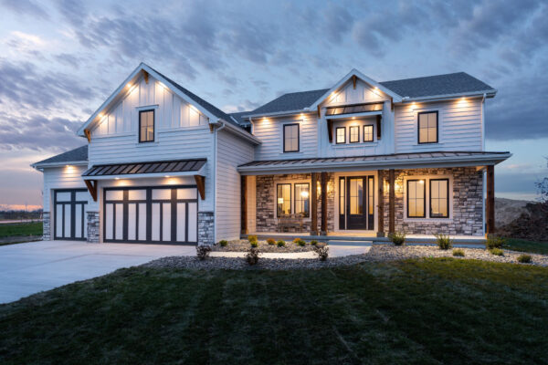 Jefferson expanded 1.5-story floor plan with farmhouse elevation by Patriot Homes