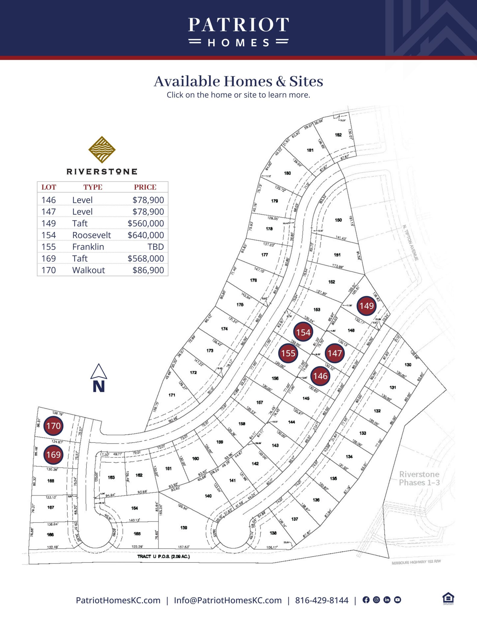 Available homes homesites lots in The Reserve at Riverstone new home community.